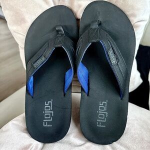 Flojos Men’s Black Sandals with Blue- size 9